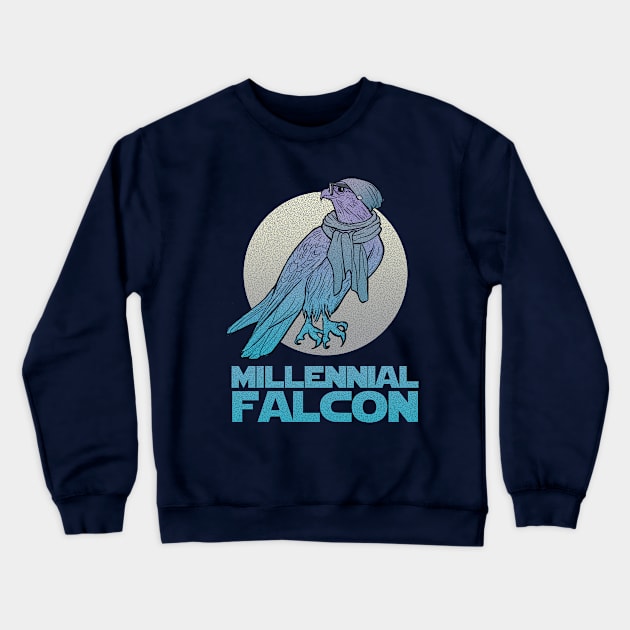 Millennial Falcon Crewneck Sweatshirt by pachyderm1